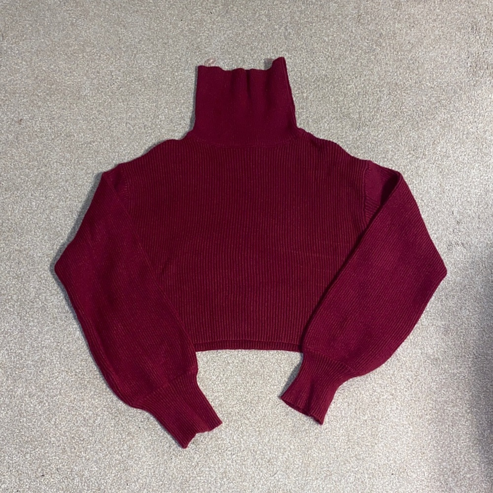 NWOT Miami Cranberry Knitted Cropped Turtleneck